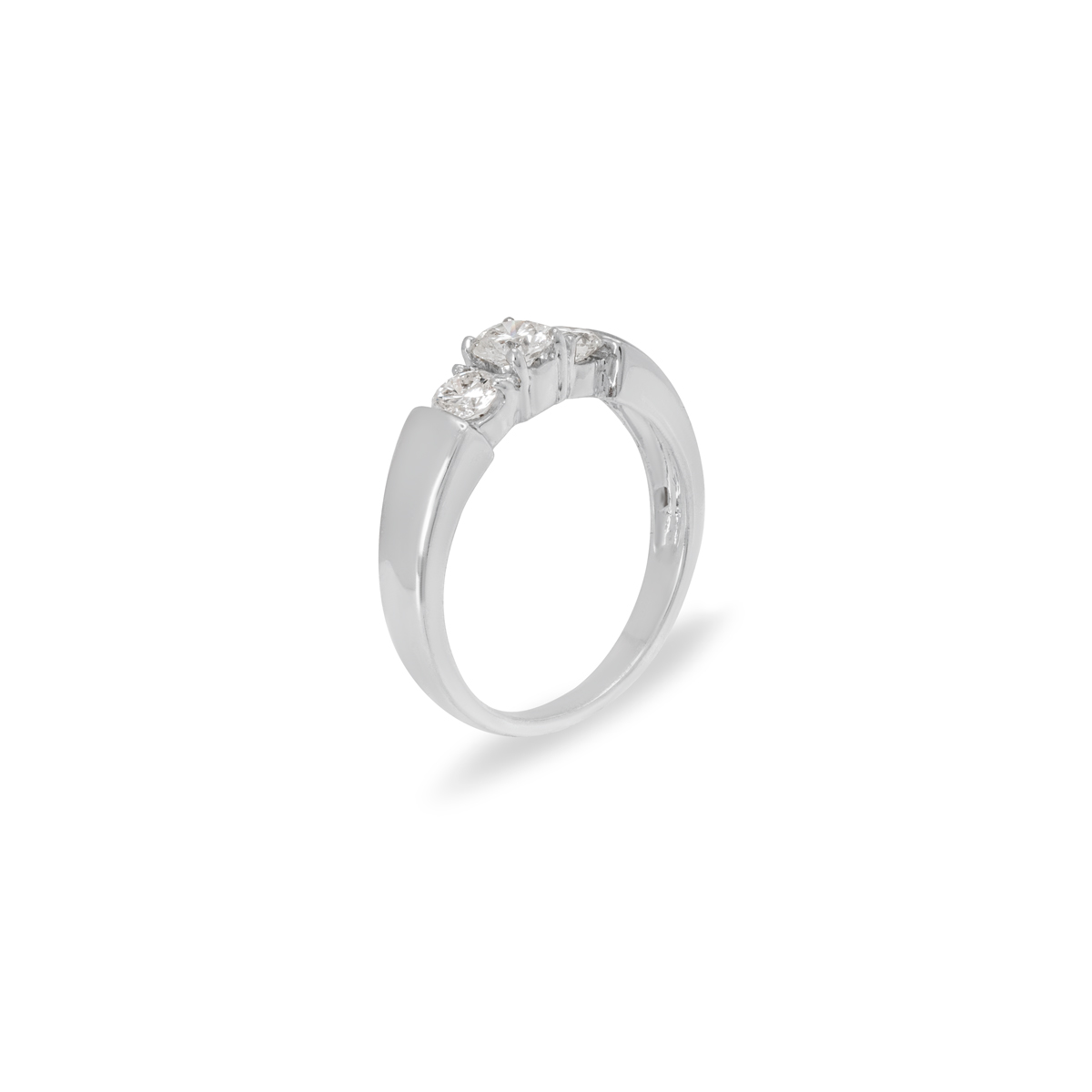 White Gold Diamond Three Stone Ring 0.68ct TDW